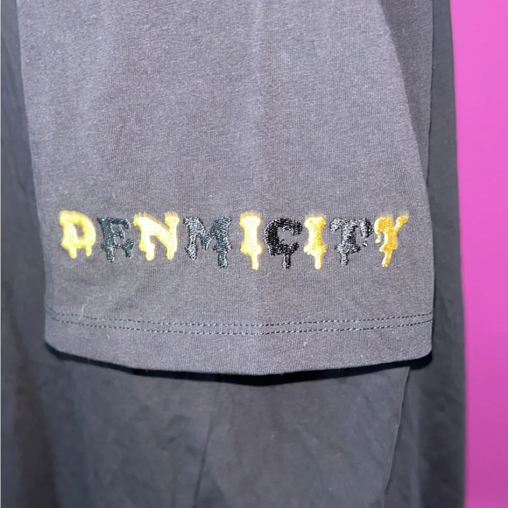 MENS DENIMiCITY Black T-Shirt with Yellow Spade Design - Picture 6 of 6